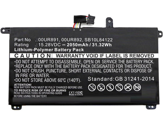 CoreParts Laptop Battery for Lenovo 30.40Wh 15.2V 2000mAh 31Wh Li-Pol 15.28V 2050mAh Black, T570, ThinkPad T570, ThinkPad T570 20H9003ACD,