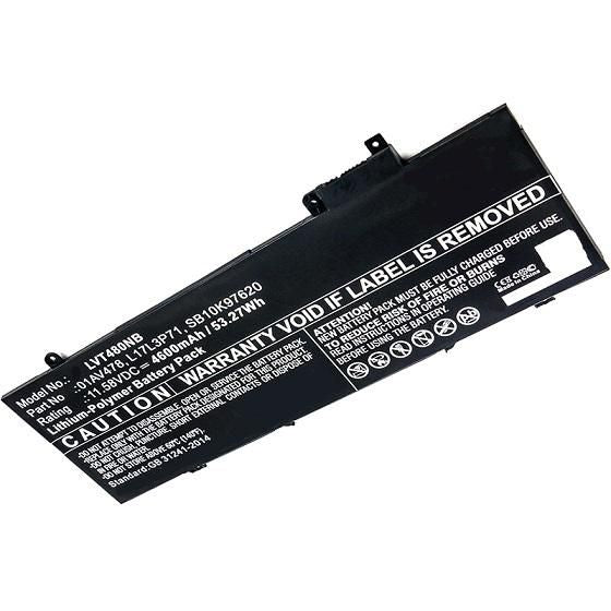 CoreParts Laptop Battery for Lenovo 53.71Wh 11.55V 4650mAh 53Wh Li-Pol 11.58V 4600mAh Black, ThinkPad T480s, ThinkPad T480s 20L7002LCD,