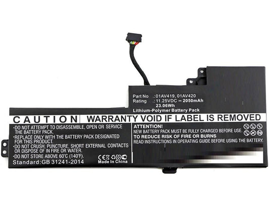 CoreParts Laptop Battery for Lenovo 22.80Wh 11.4V 2000mAh 23Wh Li-Pol 11.25V 2050mAh Black, ThinkPad T470, ThinkPad T470 20HD002TCD, ThinkPad