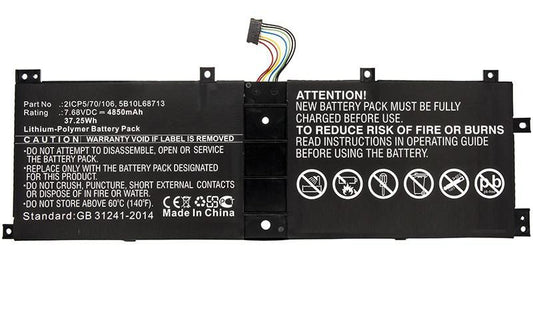 CoreParts Laptop Battery for Lenovo 37.25Wh 7.68V 4850mAh 37WH Li-Pol 7.68V 4.85Ah IdeaPad MIIX 510 12ISK, IdeaPad Miix 510-12IKB, IdeaPad