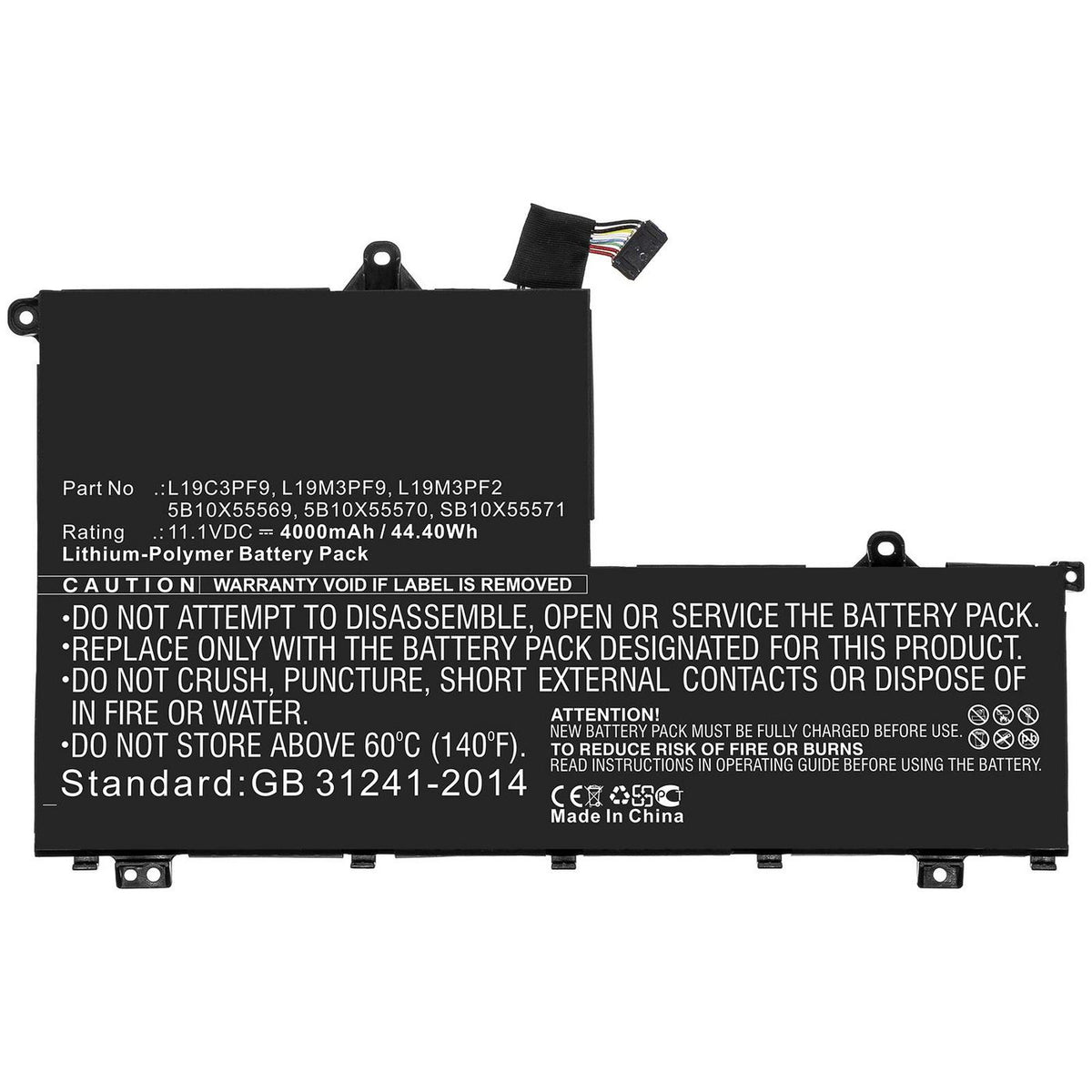CoreParts Laptop Battery for Lenovo 53.71Wh 11.55V 4650mAh 53.7Wh Li-Pol 11.55V 4650mAh Black for Lenovo Notebook, Laptop ThinkBook 14-IIL,