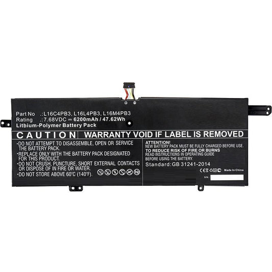 CoreParts Laptop Battery for Lenovo 47.62Wh 7.68V 6200mAh 47.62Wh Li-Pol 7.68V 6200mAh Black for Lenovo Notebook, Laptop IdeaPad 720s, IdeaPad