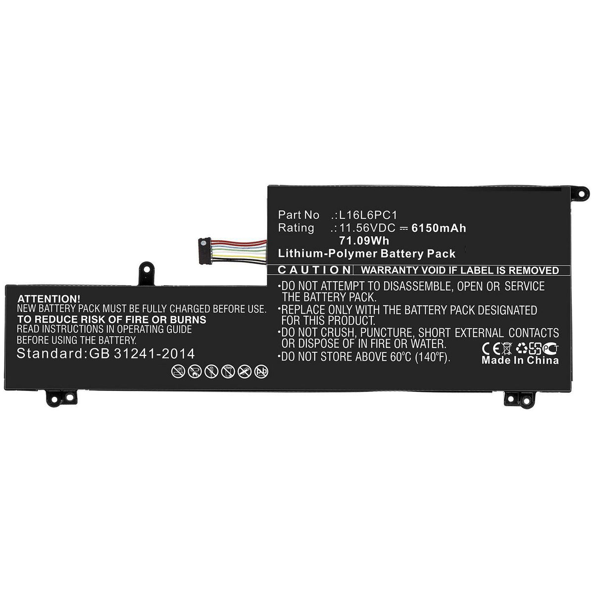 CoreParts Laptop Battery for Lenovo 66.99Wh 11.55V 5800mAh 67.05Wh Li-Pol 11.56V 5800mAh Black for Lenovo Notebook, Laptop Yoga 720, Yoga