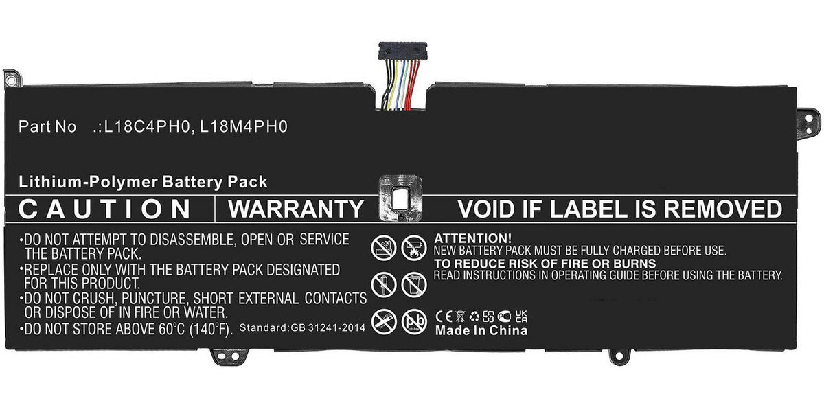 CoreParts Laptop Battery for Lenovo 57.99Wh 7.6V 7630mAh Battery for Lenovo Notebook, Laptop, 58Wh Li-Polymer 7.6V 7630mAh, Black for Yoga