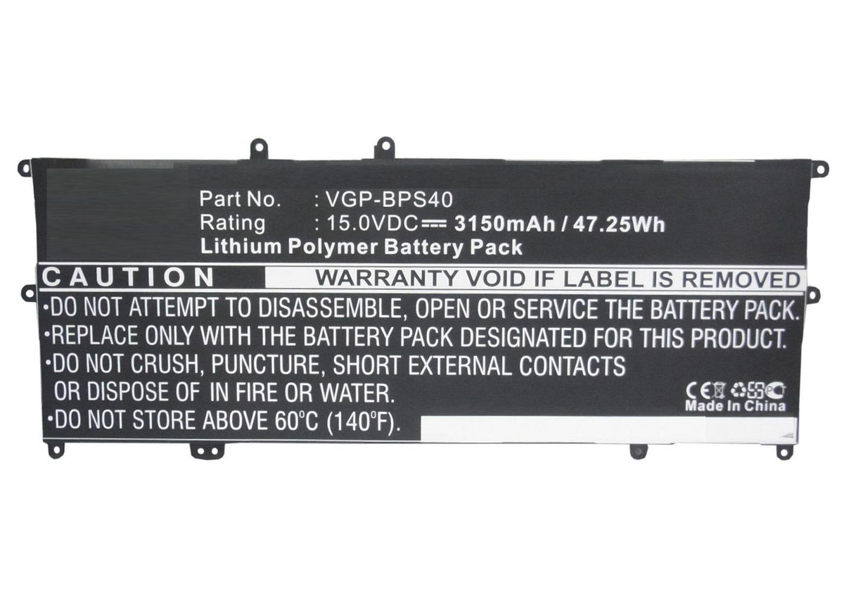 CoreParts Laptop Battery for Sony 47.36Wh 14.8V 3200mAh 47Wh Li-Pol 15V 3150mAh Black, SVF14N16CW, SVF14N26CW, SVF15N13CW, SVF15N18PW, VAIO