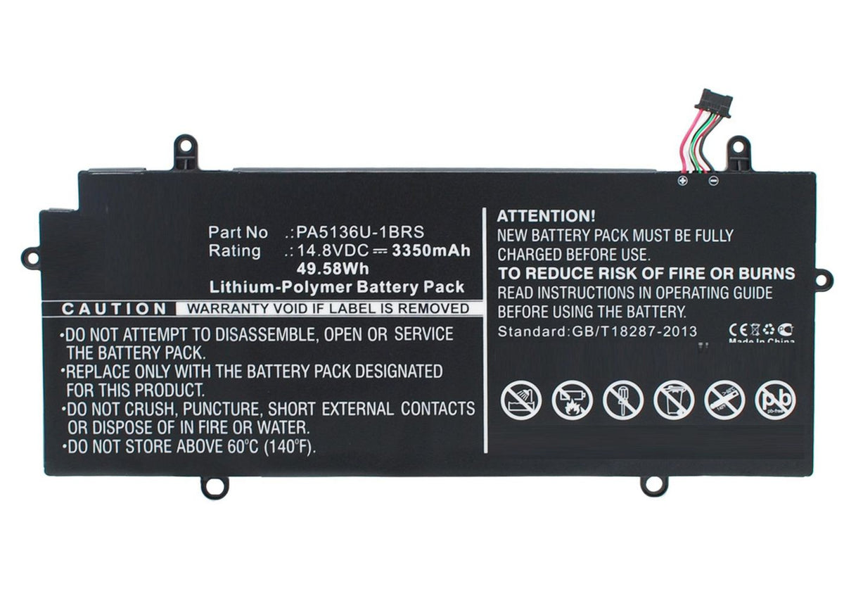CoreParts Laptop Battery for Toshiba 52.00Wh 14.8V 3380mAh 50Wh Li-Pol 14.8V 3350mAh Black, Portege Z30, Portege Z30 Ultrabook, Portege