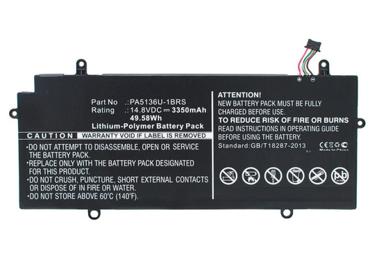 CoreParts Laptop Battery for Toshiba 52.00Wh 14.8V 3380mAh 50Wh Li-Pol 14.8V 3350mAh Black, Portege Z30, Portege Z30 Ultrabook, Portege