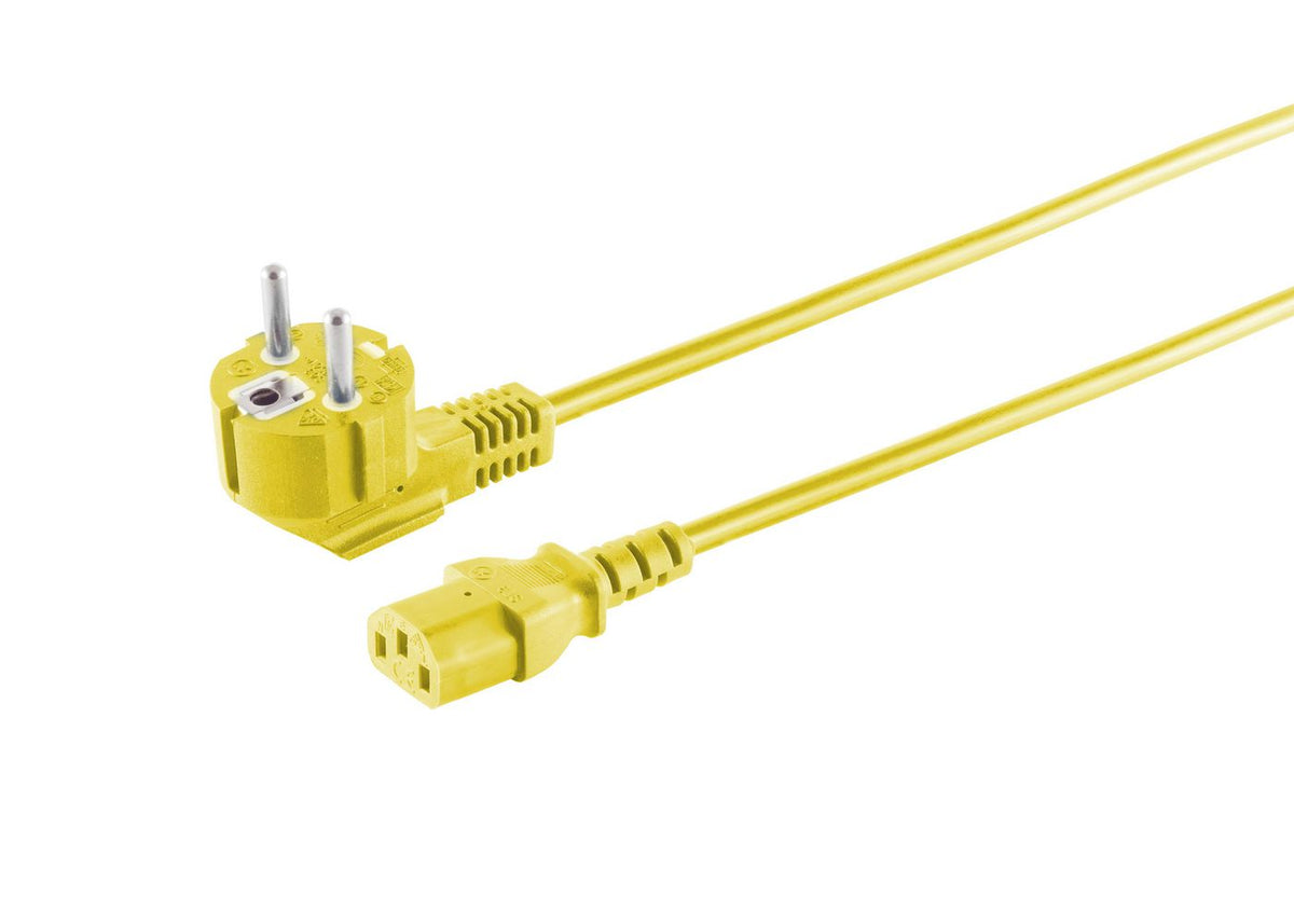 MicroConnect Power Cord Schuko Angled - C13 1.8m Yellow MicroConnect Power Cord Schuko Angled - C13 1.8m Yellow
