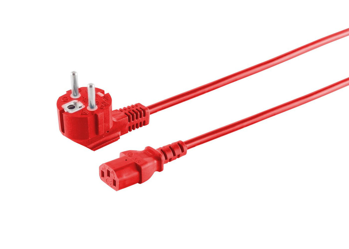 MicroConnect Power Cord Schuko Angled - C13 5m Red MicroConnect Power Cord Schuko Angled - C13 5m Red