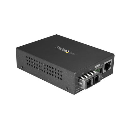 StarTech.com Multi-Mode (MM) SC Fiber Media Converter for 10/100/1000 Networks, Standalone Gigabit Ethernet to SC Fiber Converter, 850nm, 550m - TAA