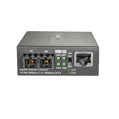 StarTech.com Single-Mode (SM) SC Fiber Media Converter for 10/100/1000 Networks, Standalone Gigabit Ethernet to SC Fiber Converter, 1310nm, 10km - TAA