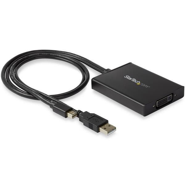 StarTech.com mDP to Dual-Link DVI Mini DisplayPort to Dual-Link DVI Adapter - USB Powered - Black, 0.358 m, Mini DisplayPort + USB Type-A,