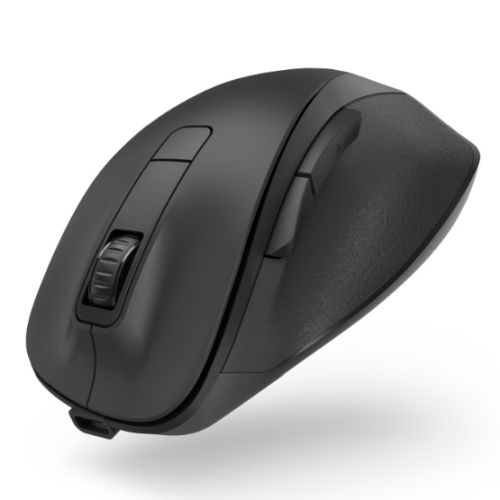 Hama MW-500 Rechargeable Optical Wireless Mouse, 1600 DPI, Ergonomic, Thumb Rest, Up to 75 Days Battery, Black