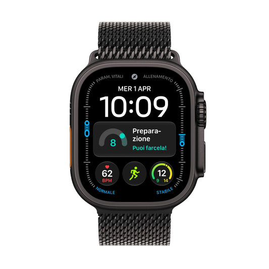 Apple Watch Ultra 4 GPS + Cellular 49mm Black Titanium Case with Black Titanium Milanese Loop - M