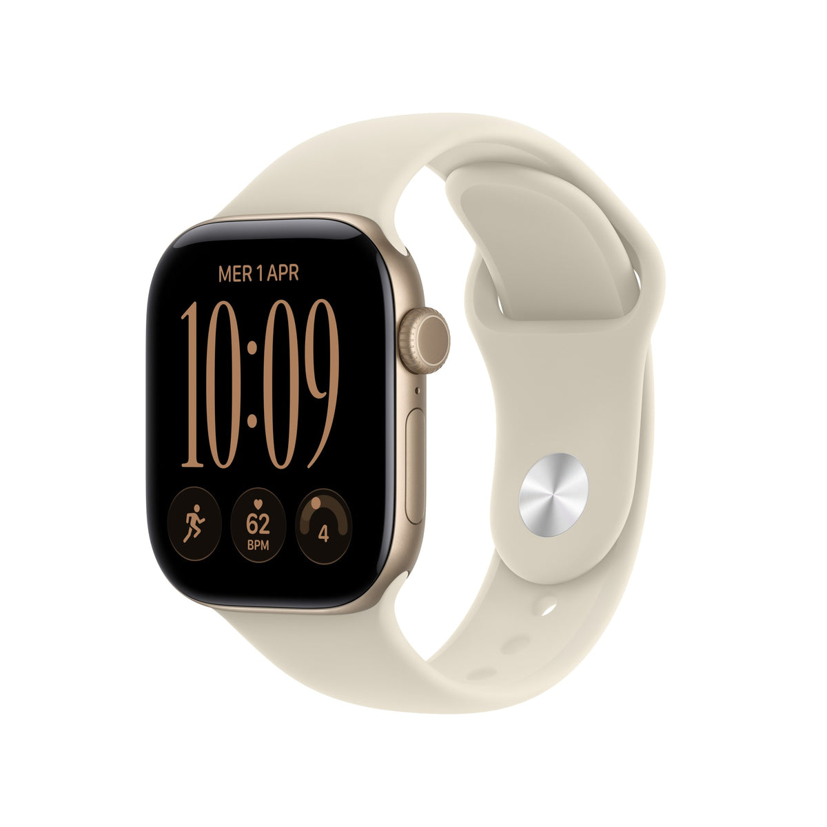 Apple Watch Series 12 GPS 42mm Light Gold Aluminium Case with Sand Sport Band - M/L