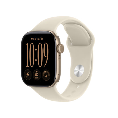 Apple Watch Series 12 GPS 42mm Light Gold Aluminium Case with Sand Sport Band - M/L