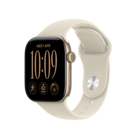 Apple Watch Series 12 GPS 42mm Light Gold Aluminium Case with Sand Sport Band - M/L