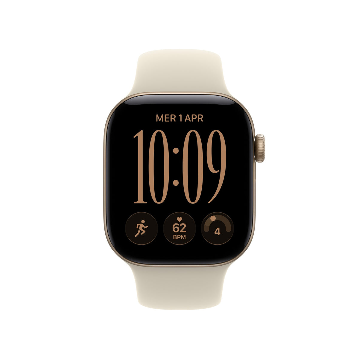 Apple Watch Series 12 GPS 42mm Light Gold Aluminium Case with Sand Sport Band - M/L
