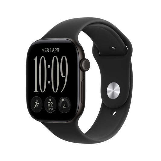Apple Watch Series 12 GPS 46mm Black Aluminium Case with Black Sport Band - S/M
