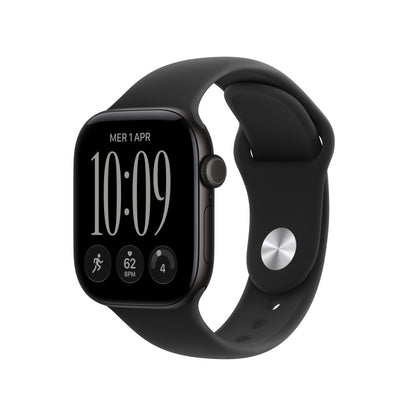Apple Watch Series 12 GPS + Cellular 42mm Black Aluminium Case with Black Sport Band - S/M