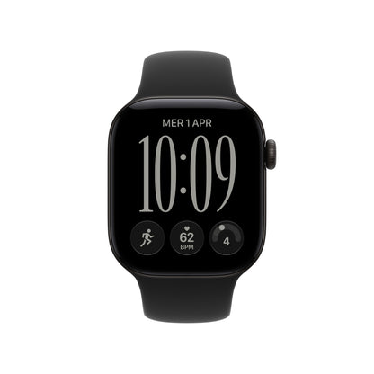 Apple Watch Series 12 GPS + Cellular 42mm Black Aluminium Case with Black Sport Band - S/M