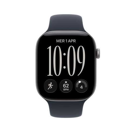Apple Watch Series 12 GPS + Cellular 46mm Space Grey Aluminium Case with Navy Blue Sport Band - M/L