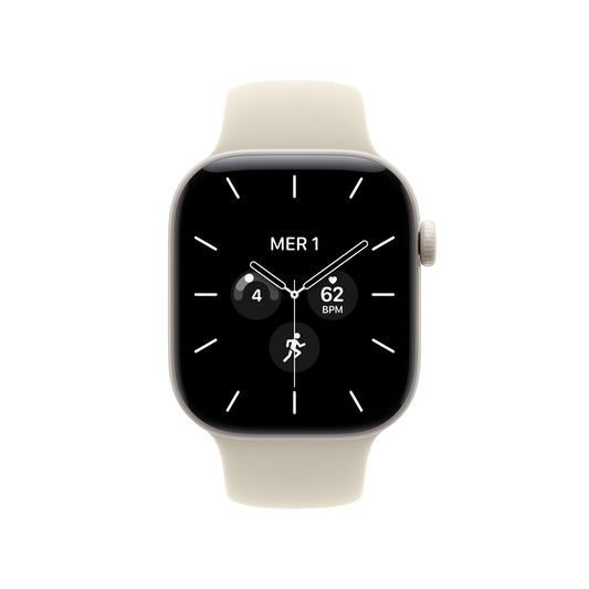 Apple Watch Series 12 GPS + Cellular 42mm Pearl White Ceramic Case with Sand Sport Band - M/L