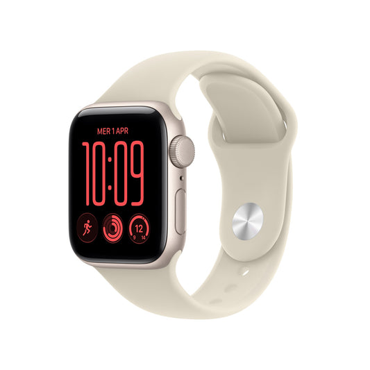 Apple Watch SE (3nd generation) SE 3 GPS 40mm Starlight Aluminium Case with Sand Sport Band - M/L