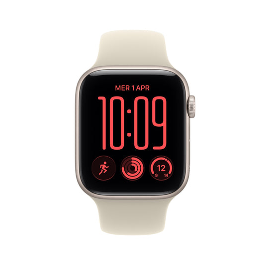 Apple Watch SE (3nd generation) SE 3 GPS + Cellular 44mm Starlight Aluminium Case with Sand Sport Band - S/M