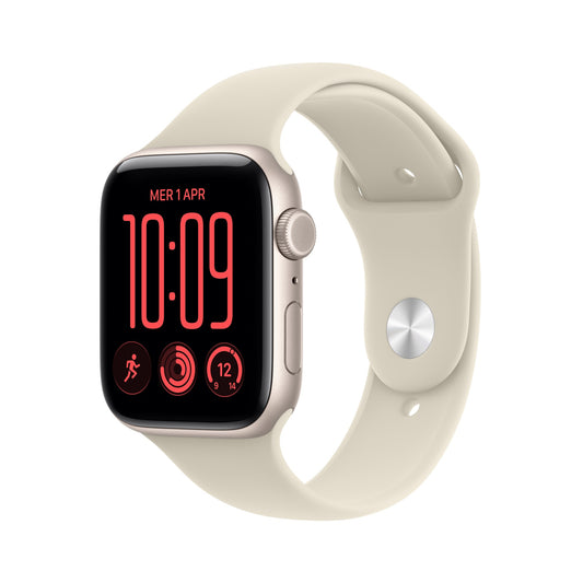 Apple Watch SE (3nd generation) SE 3 GPS + Cellular 44mm Starlight Aluminium Case with Sand Sport Band - S/M