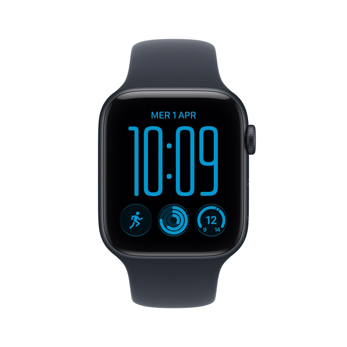 Apple Watch SE (3nd generation) SE 3 GPS + Cellular 44mm Midnight Aluminium Case with Navy Blue Sport Band - M/L