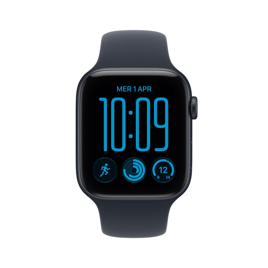 Apple Watch SE (3nd generation) SE 3 GPS + Cellular 44mm Midnight Aluminium Case with Navy Blue Sport Band - M/L