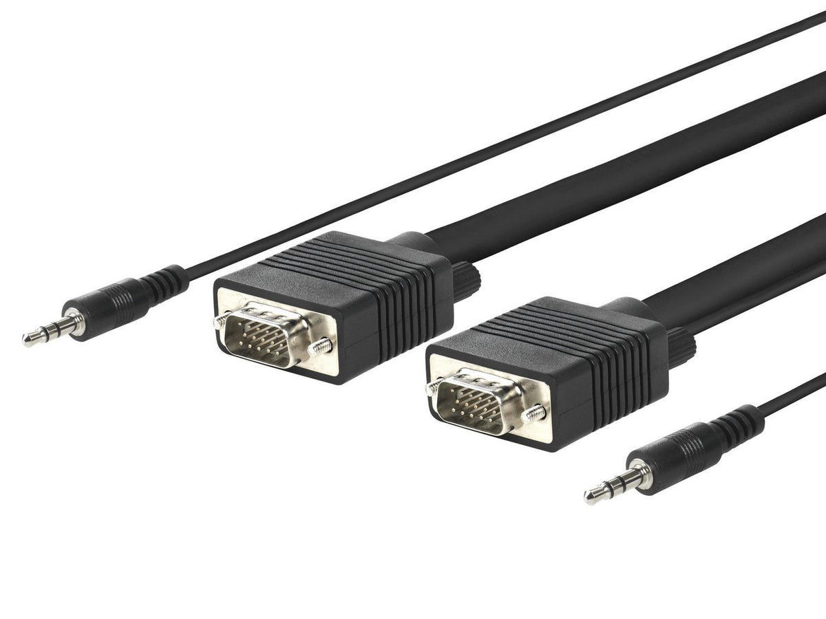 MicroConnect SVGA HD15 5m M-M. 3.5MM 2X 3.5MM 30CM & 62CM M-M Max. resolution Full HD 1920x1080p