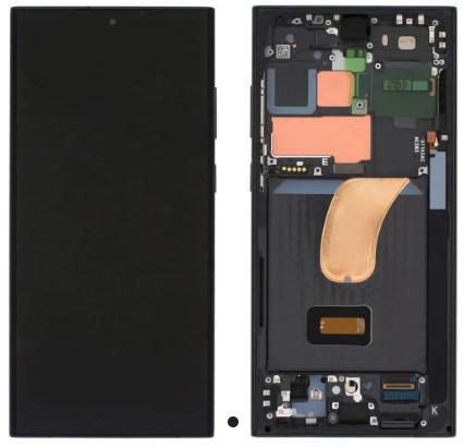 CoreParts LCD For Samsung Galaxy S23 Ultra OLED Screen and Digitizer with Frame Assembly - without Logo - Black