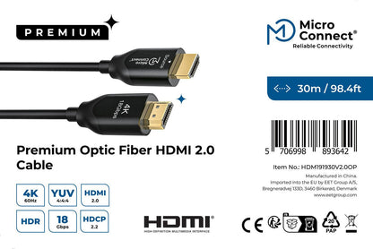 Microconnect Premium Optic HDMI Cable 30m