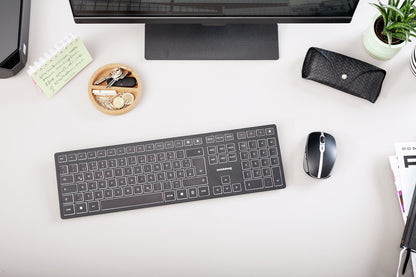CHERRY KW 9100 SLIM keyboard Universal RF Wireless + Bluetooth QWERTZ German Black