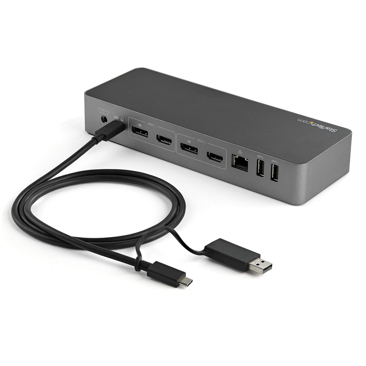 StarTech.com 3.3ft (1m) USB-C Cable with USB-A Adapter Dongle, USB 10Gbps/5Gbps, 100W (5A) PD, 8K 60Hz / 4K 144Hz DP Alt Mode - Thunderbolt Compatible