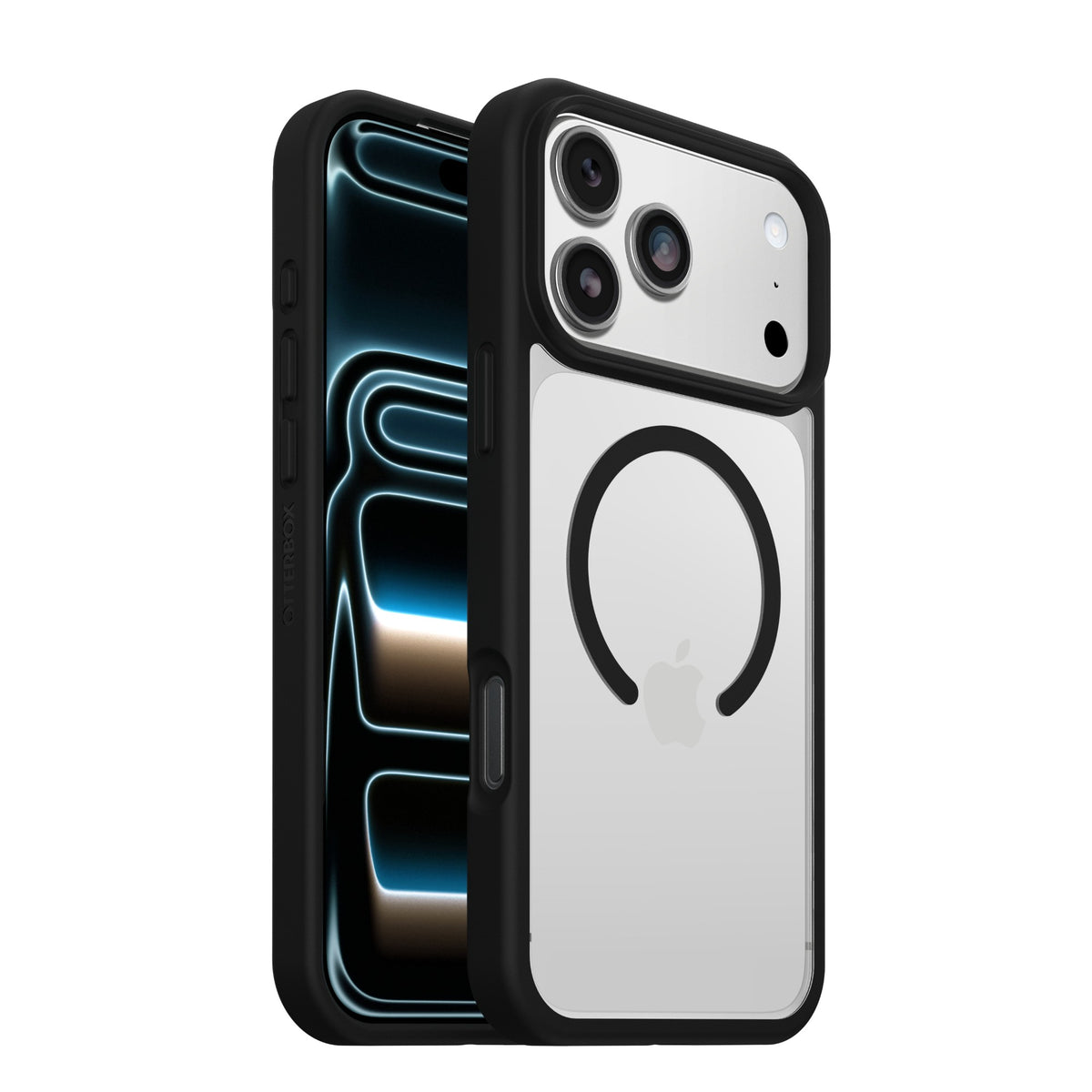 OtterBox React MagSafe Series for Apple iPhone 17 Pro Max, Black Crystal, transparent/black