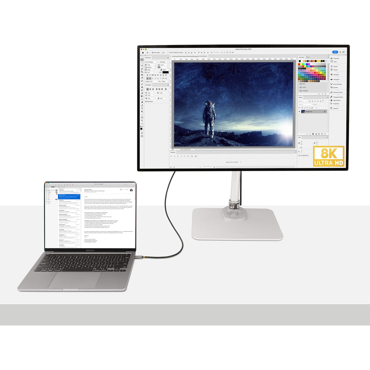 StarTech.com 3ft (1m) USB4 Cable 40Gbps, 100W (5A) Power Delivery, 8K 120Hz / 4K 240Hz DP Alt Mode, USB-IF Certified USB-C Cable - Thunderbolt Compatible