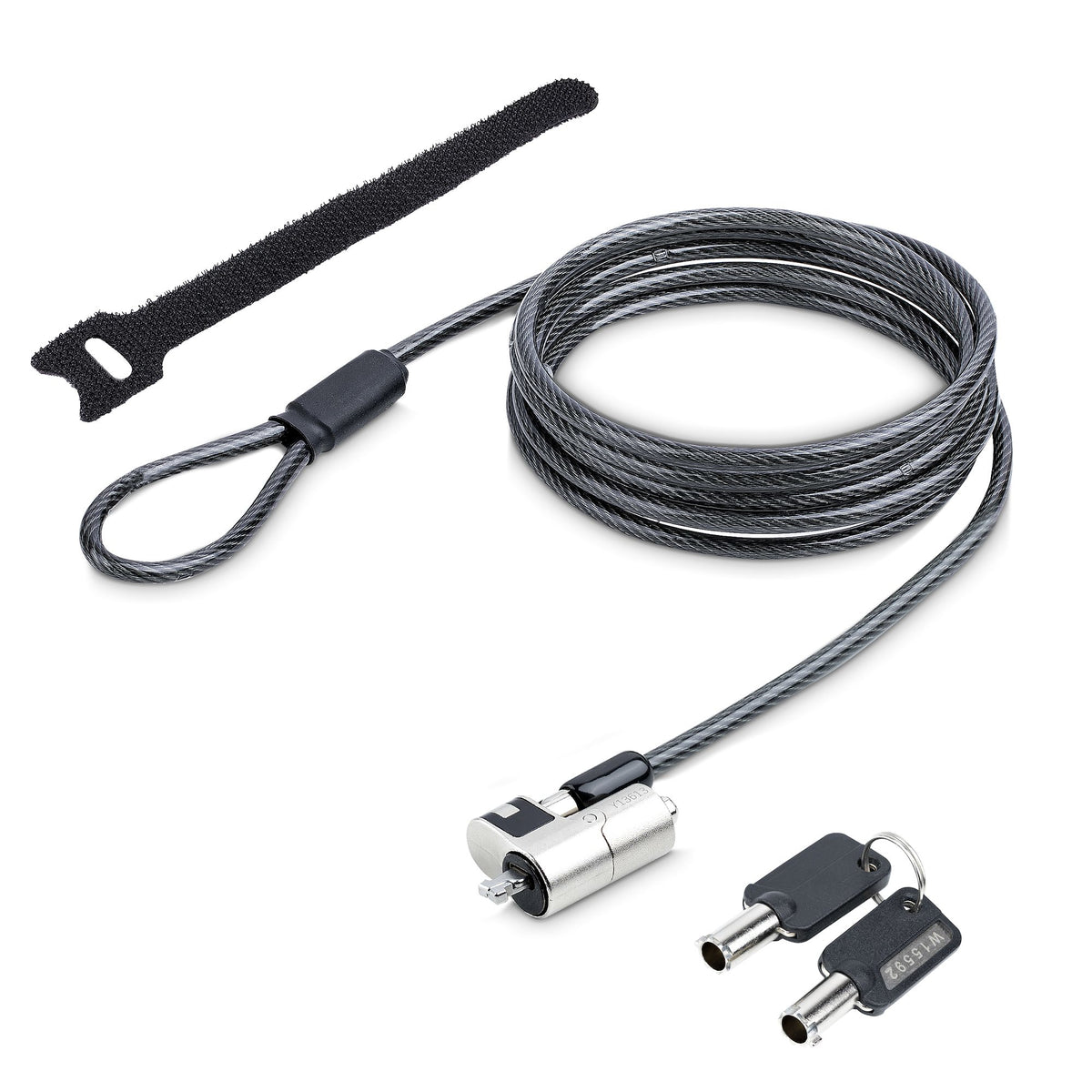 StarTech.com Nano Laptop Cable Lock, 6.6ft (2m), Anti-Theft Keyed Lock, Security Cable Locks Nano Slot Notebooks, For EliteBook/LenovoX1/2-1 Laptops, Cut-Resistant, Steel Cable Lock For Laptop - TAA
