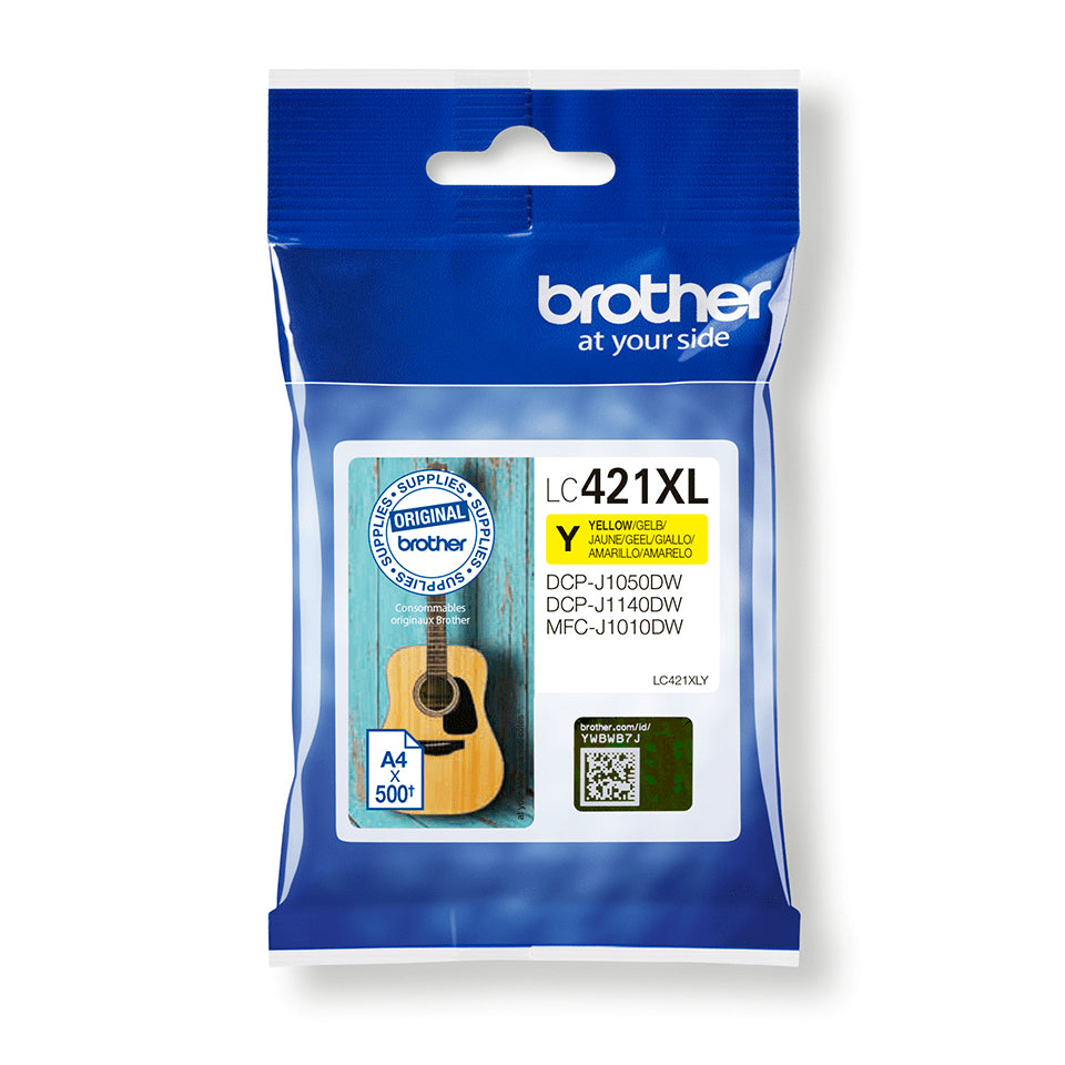 Brother LC-421XLY Ink cartridge yellow, 500 pages ISO/IEC 24711 for Brother DCP-J 1050