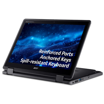 Acer TravelMate Spin B3 B3 Spin 12 convertible laptop (TMB312RN-31) - Intel N150, 8GB RAM, 256GB SSD, 12.2" WUXGA touchscreen, Windows 11
