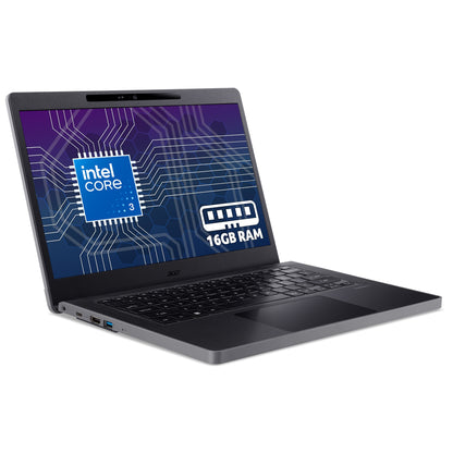 Acer TravelMate B5 14 laptop (TMB514-31-G2) - Intel Core 3, 16GB RAM, 256GB SSD, 14" FHD display, Windows 11