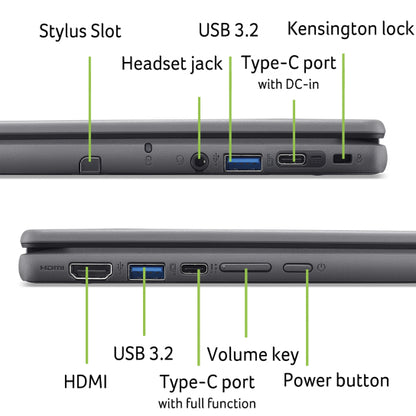 Acer Chromebook Spin 512 R857TN - Intel N150, 8GB, 128GB eMMC, 12.2" WUXGA Touchscreen Display, ChromeOS