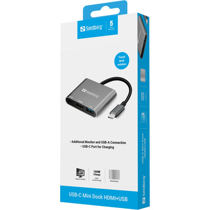 Sandberg USB-C Mini Dock HDMI+USB