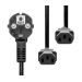 Microconnect PE011330 power cable Black 3 m Power plug type E+F 2 x C13 coupler
