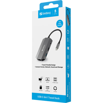 Sandberg USB-C 6in1 Travel Dock