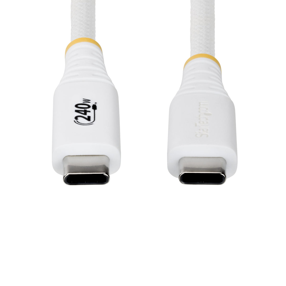StarTech.com 3m (10ft) USB-C Charging Cable, Durable and Ultra-Flexible, 240W (5A) PD EPR, USB 2.0 Laptop Charger Cable, USB-IF Certified, Rugged USB-C Charging Cord - White