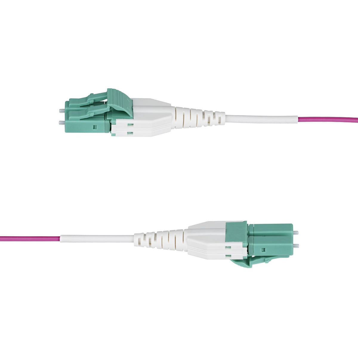 StarTech.com 15m (50ft) LC to LC (UPC) OM4 Multimode Fiber Optic Cable, Erika Violet, 50/125µm, 40G/100G, LOMMF/VCSEL, Uniboot Fiber Jumper Cord, OFNR Riser Rated