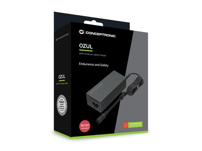 Conceptronic OZUL08B15 90W Universal Laptop Charger, 15 Charging Tips incl.